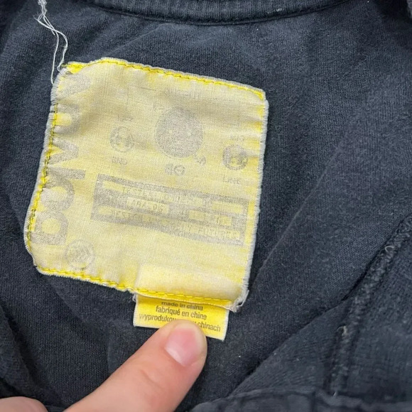 Analog Washed Black Striped Henley T-shirt L - Picture 5 of 5